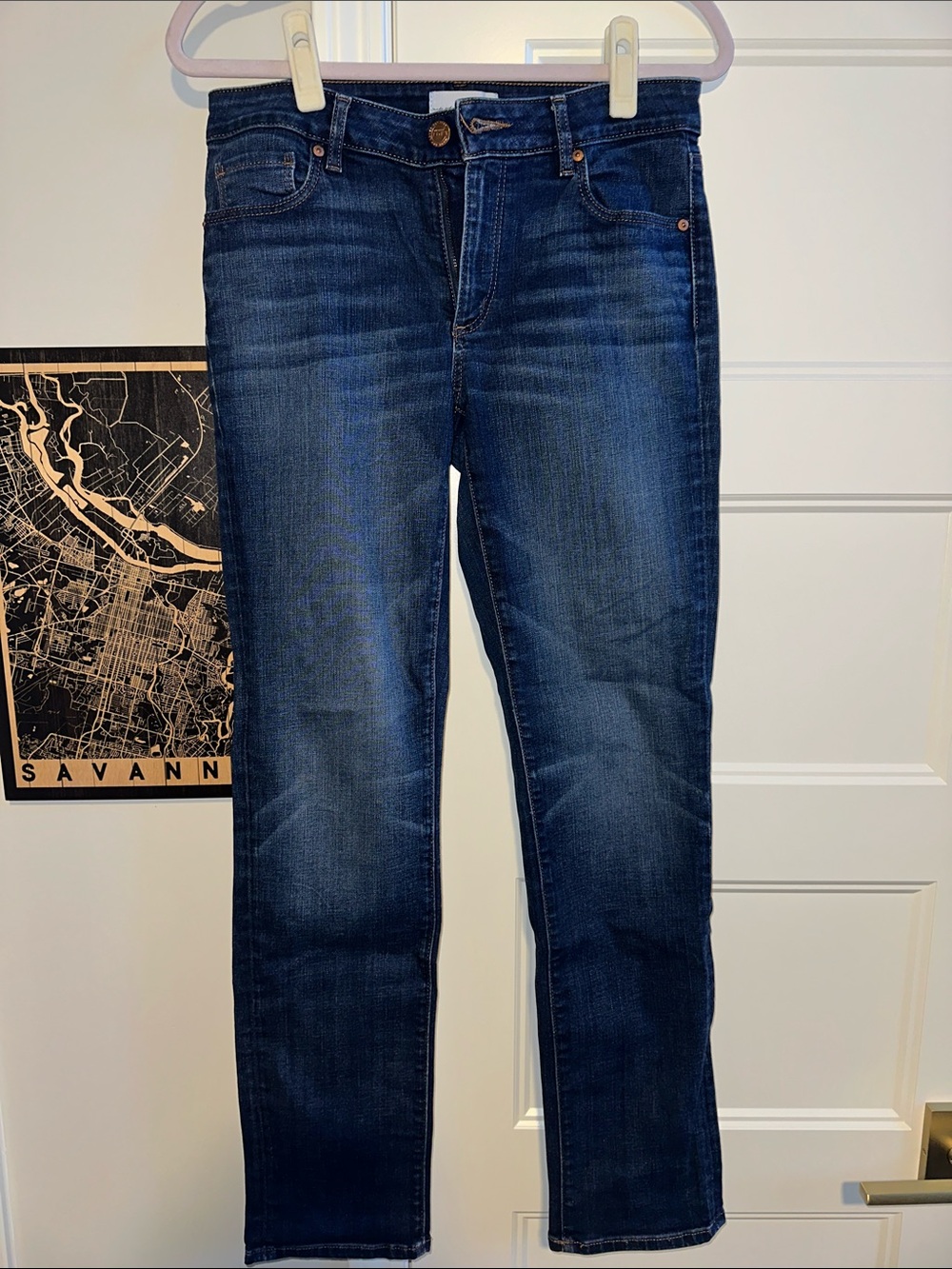 LOFT Women’s Dark Blue Slim Straight Jeans